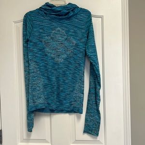 Teal/ gray long sleeve workout top or athlesiure wear